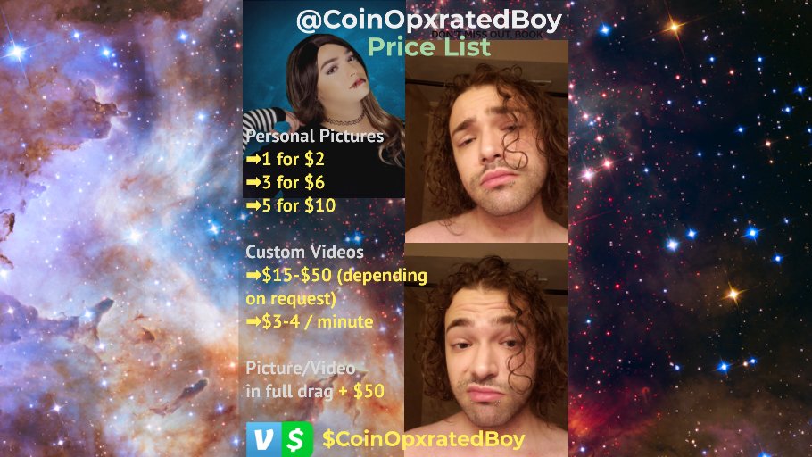 CoinOpxratedBoy's tweet photo. My Price List 

Personal Pictures
➡1 for $2 
➡3 for $6 
➡5 for $10

Custom Videos 
➡$15-$50 (depending on request)
➡$3-4 / minute

Picture/Video 
in full drag + $50
👻Premium Snapchat Access: $20 / month 

I accept CashApp, Venmo, (DM Paypal)  $CoinOpxratedBoy 

#SnapchatGay https://t.co/d2ZxcSROuO