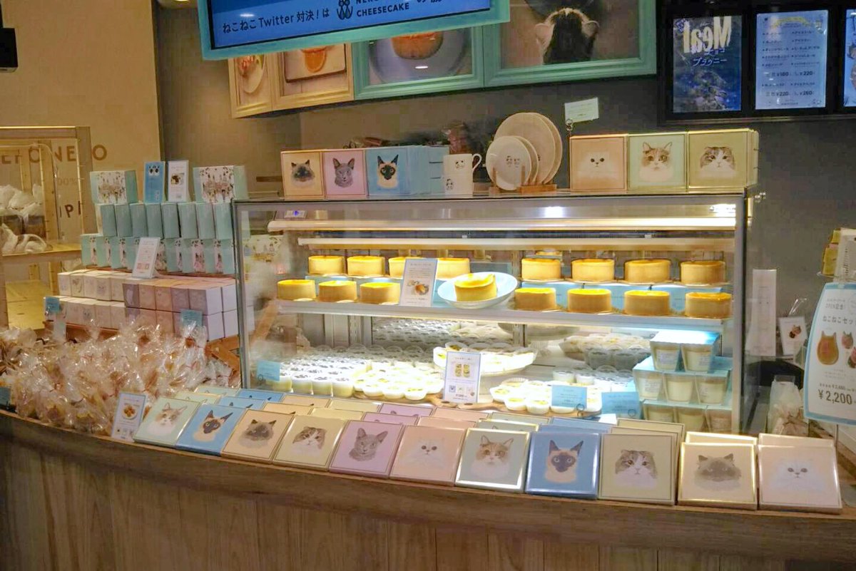 ねこねこチーズケーキ 公式 あべのキューズモールにねこねこチーズケーキ登場 ねこ好きさんにはたまらない ねこだらけのブース 皆さまのお越しをお待ちしております 店舗情報はこちら T Co 6wdzvcjtmj T Co 7ynxyokrxj Twitter