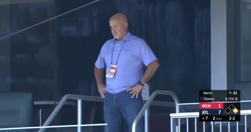 aubrey_huff's tweet photo. .@Nationals GM Mike Rizzo just got ejected from the stadium because he didn’t have a mask on in his own private suite with nobody around. You can’t make this shit up! @MLB https://t.co/GapniALQ2G