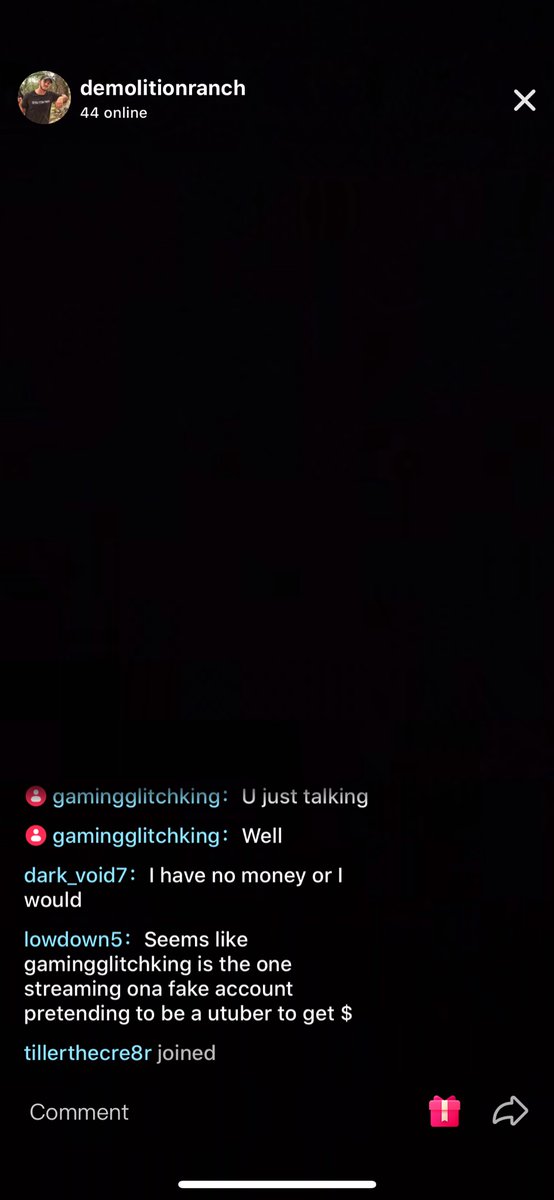 ItsNimbos's tweet photo. @DemolitionRanch Someone is pretending to be you on TikTok live streaming 24/7 begging for donations on the stream chat. I called him out and he blocked me lol https://t.co/KebKnV2nJG