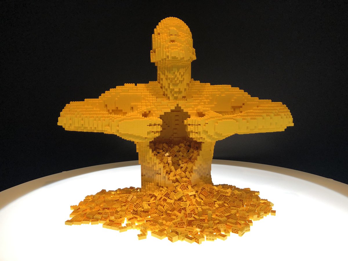 jameswagz's tweet photo. “The Art of Brick” exhibit by Nathan Sawaya was fantastic! Really creative and, at times, profound. Must see! #lego #artofbrick #nevergrowold #vulnerability #raw #honest #play @NathanSawaya @LEGO_Group https://t.co/1lZCglTZm7