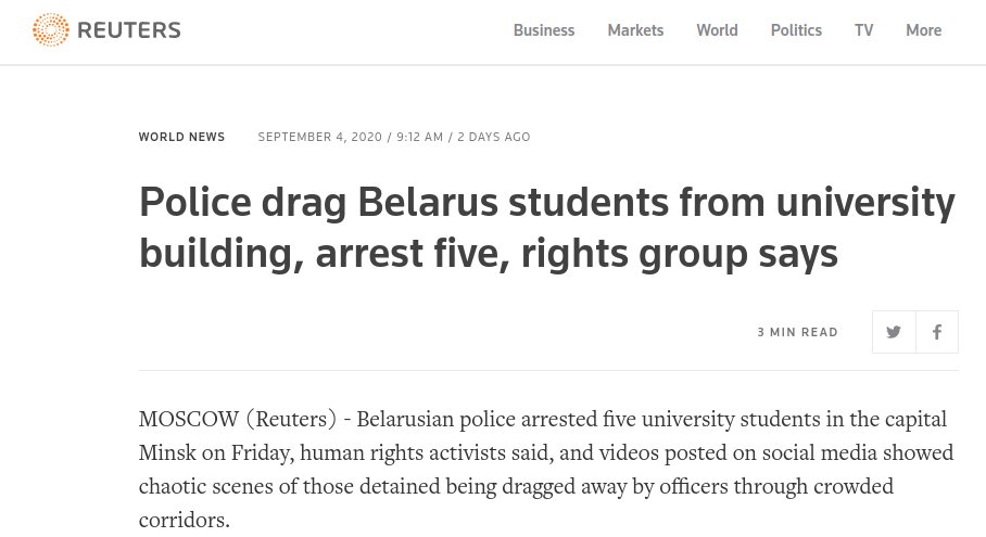 International media & Belorussian opposition are clearly able to find out and tell the world about the arrest of a few dozen protesters and students.How likely is it that govt is hiding tens of thousands of virus deaths? If they aren't, what's the point of your dumb lockdown?