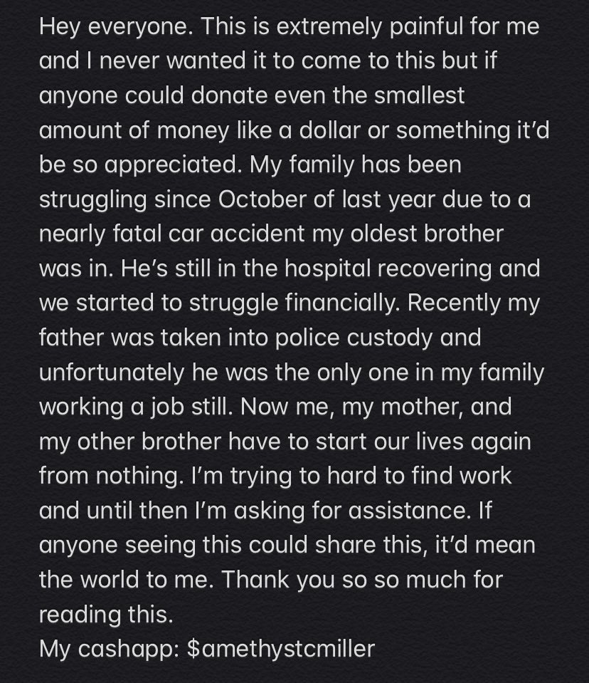 M1SGUlDEDGH0STS's tweet photo. If you can share please do. Much love https://t.co/arQ2MlfZ3y
