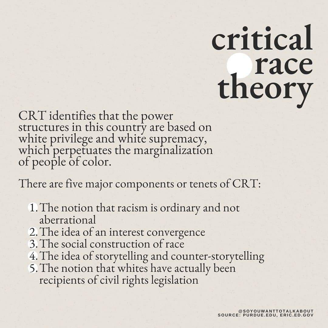 A quick snapshot on Critical Race Theory in case you've got an itch to defy the White House by discussing it. What could the current admin have to fear here, I wonder?