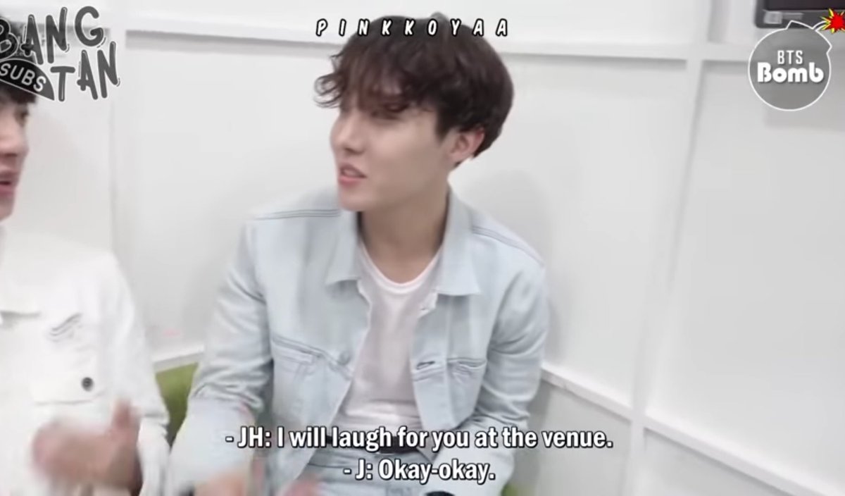 Jin wanted hoseok to laugh at his joke but he didn't 