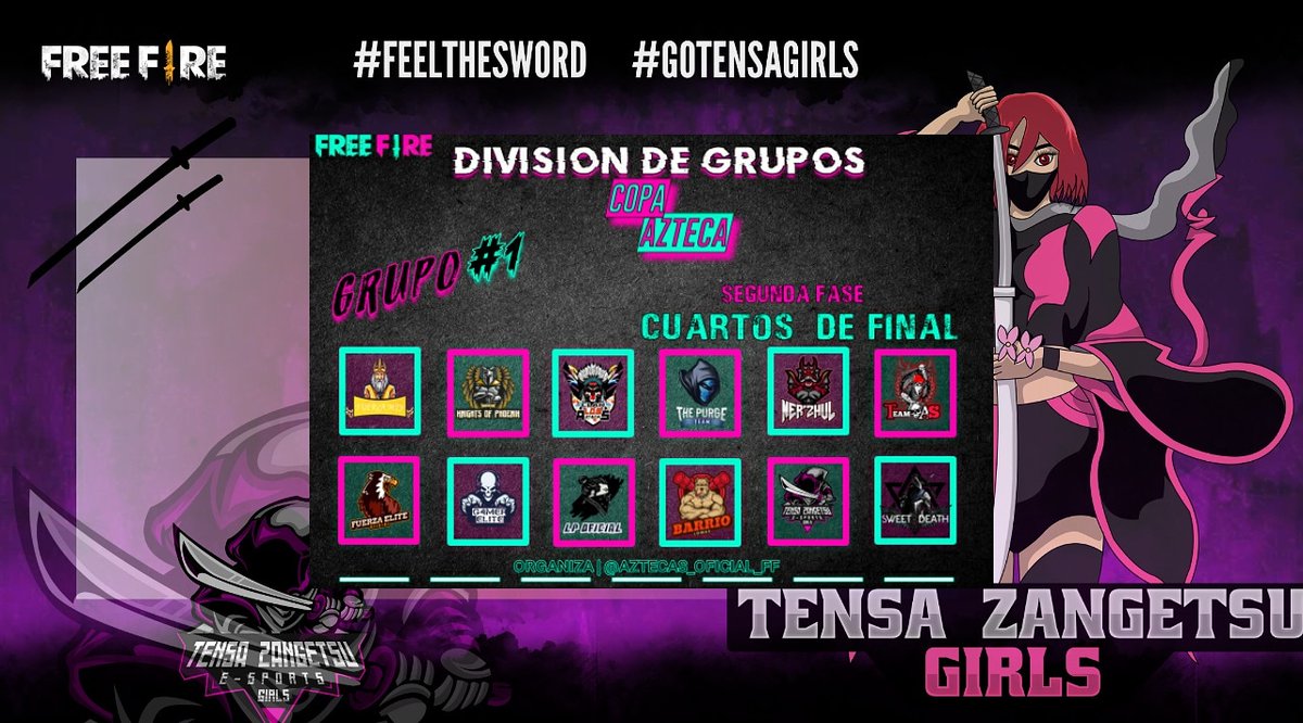 TensaZ_eSports's tweet photo. #FREEFIRE !RENACIMIENTO DE LA SQUAD PURPLE!
Las ninjas tendrán que demostrar porque merecen estar en nuestra familia y que ellas podrán traernos un booyah para nuestra familia.
#FeelTheSword #GoTensaGirls https://t.co/aoVP2PUV7o
