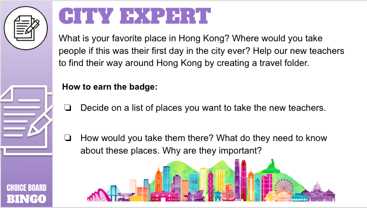 SchippersMr's tweet photo. #rchkyear3 is choosing their first Friday Choice Board bingo project this week. Follow us in the weeks to come as we take on the BINGO challenge and earn our first 'Achievement Badges'. Thanks @MeehanEDU for this awesome idea! #EDrenaline @RCHKschool https://t.co/LK96GyNfNV