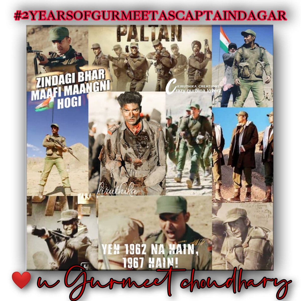 itss_kiruthika's tweet photo. My favorite movie of my champ #Paltan those last moments bring tears to me even now...U almost Lived like a #fauji my champ portraying #Braveleader of #PSDAGAR  always remains close to my ❤️#2YearsOfGurmeetAsCaptDagar #2yearsofpaltan @gurruchoudhary #Gurmeetchoudhary #Thewife https://t.co/iX9Vi5D5T7