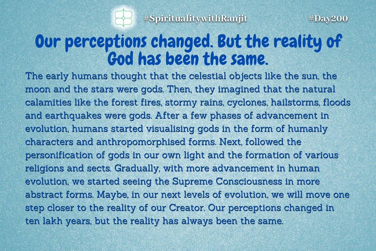 spiritualitywr's tweet photo. Do you think the God that early humans worshipped is different from the one that we worship today?

#Day200 #Tweet200 #Post200 #MondayMotivation #GodisOne #GodisSame #Perceptions #Consciousness #Anthropomorphism
#SpiritualitywithRanjit
@spiritualitywr @ranjitksharma https://t.co/3b46MijFdR