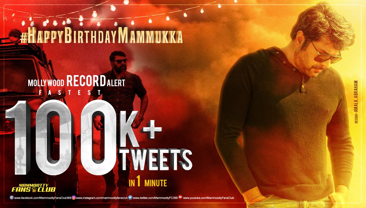 ErrorEva's tweet photo. Just  1 Lack Tweets 🖕

Pure fans power 💥

#HappyBirthdayMammukka https://t.co/DBKjln0G8S