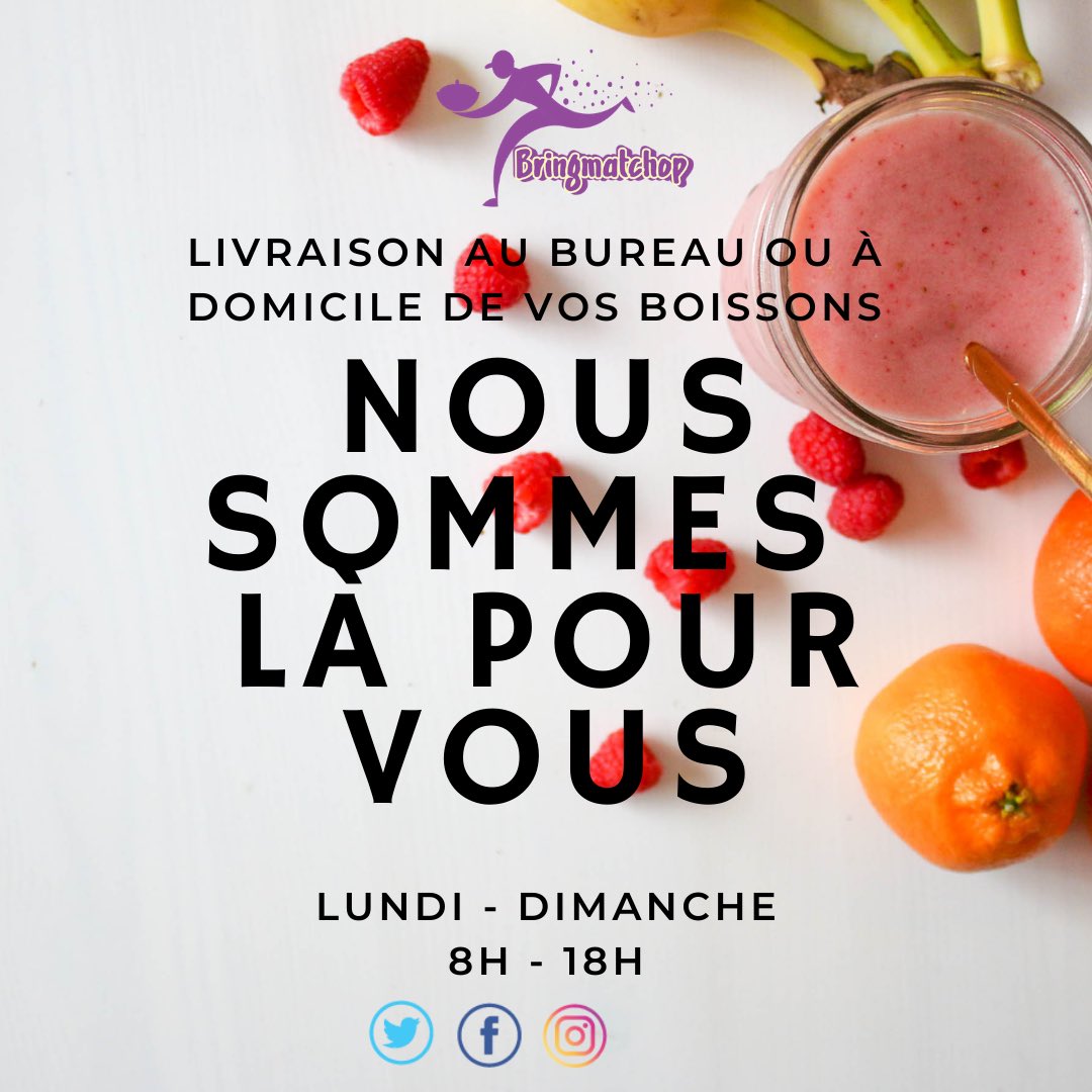 Bringmatchop_CM's tweet photo. Salut les tchopeurs et si nous débutons la semaine avec un verre de fraîcheur et de tonus.

Passez une bonne semaine et surtout n’oubliez pas de faire le plein d’énergie en vous faisant livrer vos boissons à domicile ou au bureau en maxi 45min.😃✌🏾 https://t.co/kHAxYeAuZm