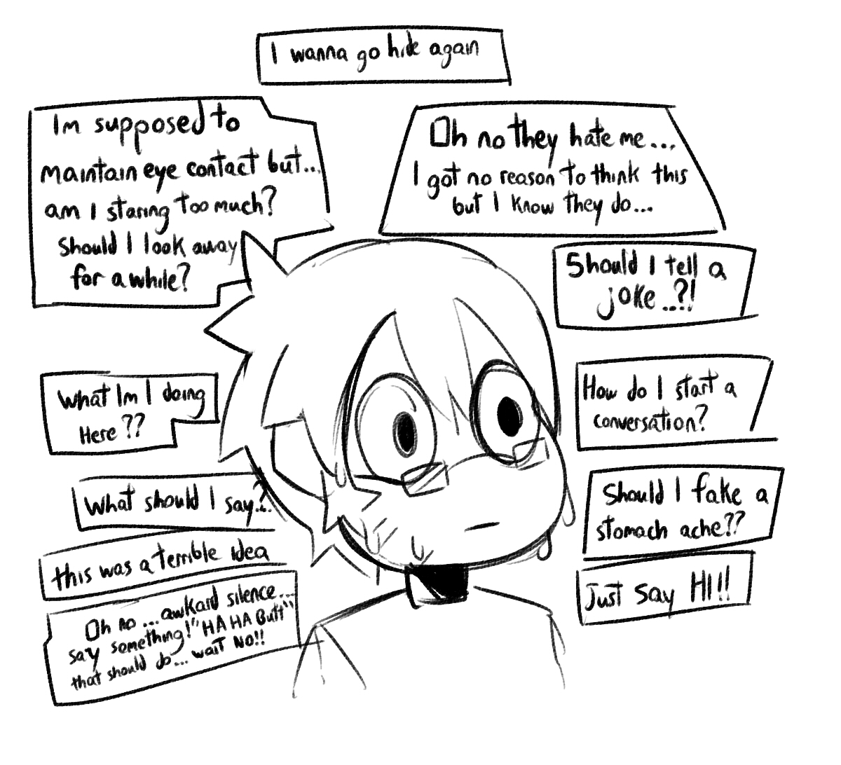 me socializing, in general tbh not only irl 