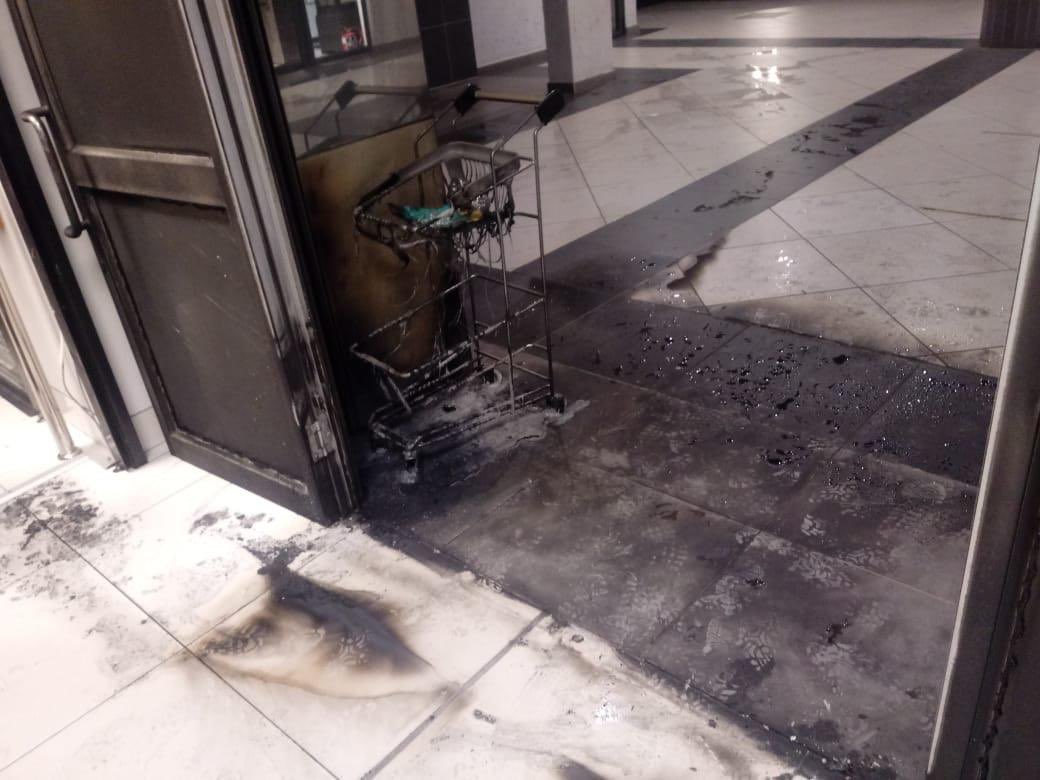 Abramjee's tweet photo. Clicks Witbank petrol bombed. https://t.co/XF07POyMET