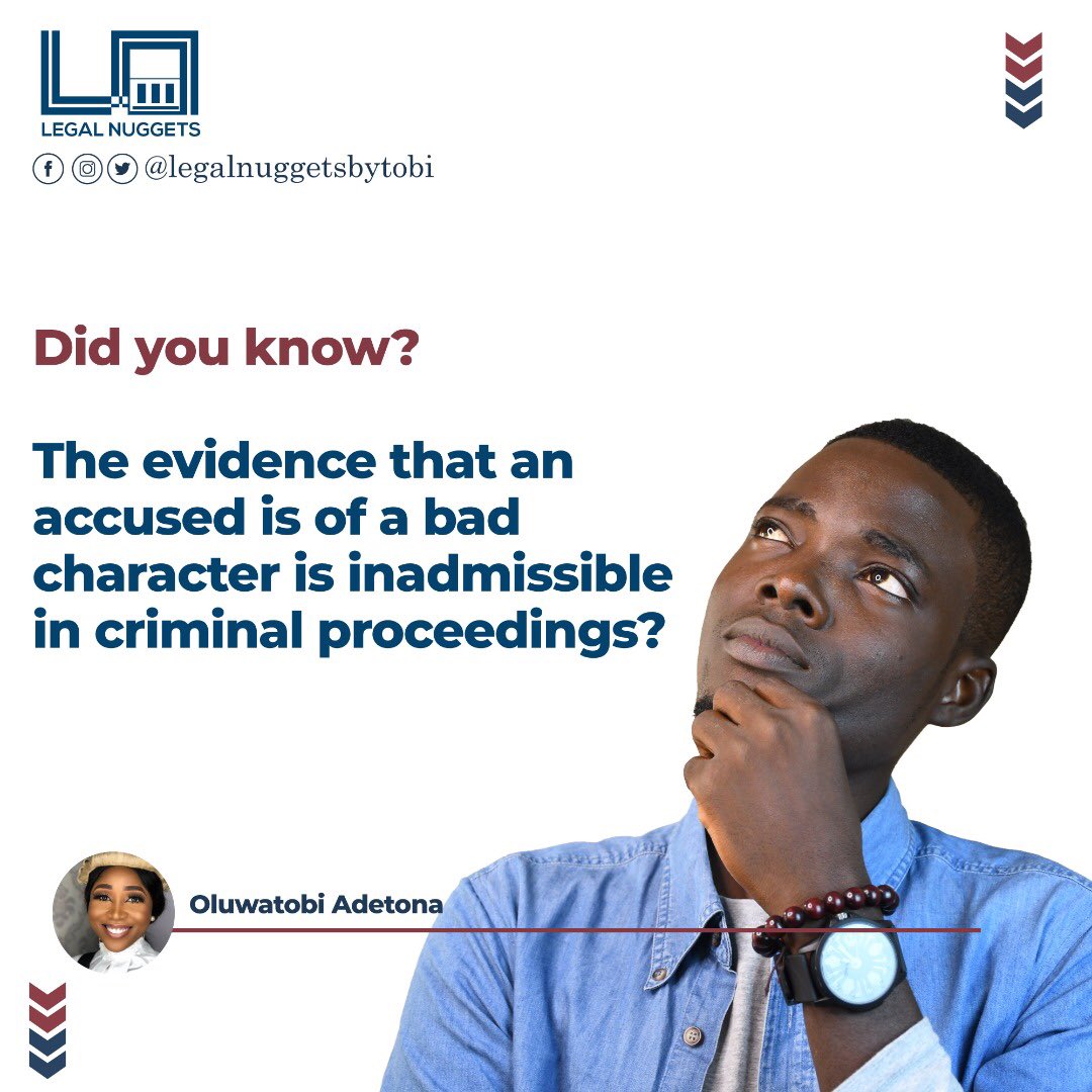 Reputation is an aggregate of dispositions shown over a period of time which becomes a distinct identity by which a person is known.In criminal proceedings, the Bad character of an accused person is generally irrelevant to prove the particular offence charged?  #Thread  #monday