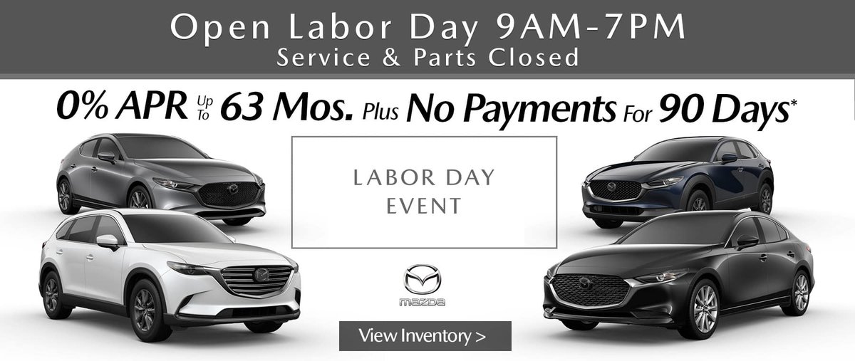 495Mazda's tweet photo. Sales will be open Labor Day from 9am -7pm. #Mazda #Lowell https://t.co/TaY5275dP6