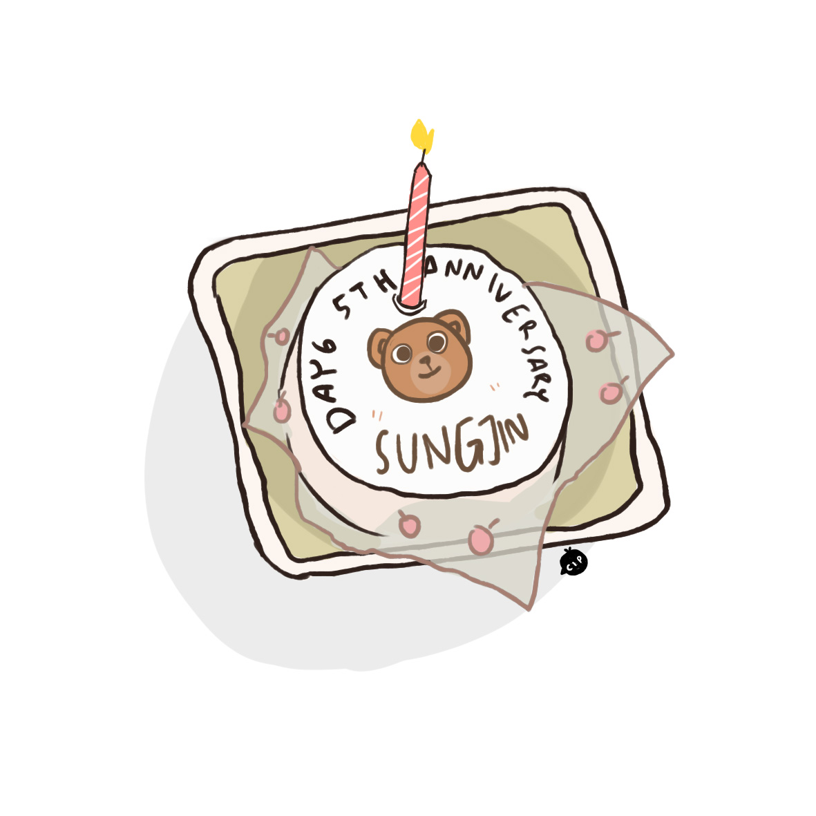 cookiecip's tweet photo. let's pray for their health and happiness, then blow this sungjin cake ✨💓💓 https://t.co/8APWUYDcNZ