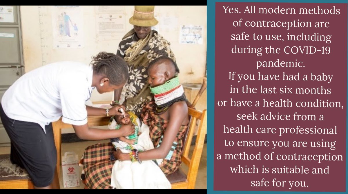 ImarishaJamii's tweet photo. #COVID19 presents new challenges to access of #familyplanning services to women in need &amp; their #healthproviders. Here are some our lessons https://t.co/JN9HL8Jt0E 
&amp; recommendations from @WHO you should know @MOHTurkana 
1) Is contraception/family planning safe during #COVID19 https://t.co/Mp5qpFp2OL