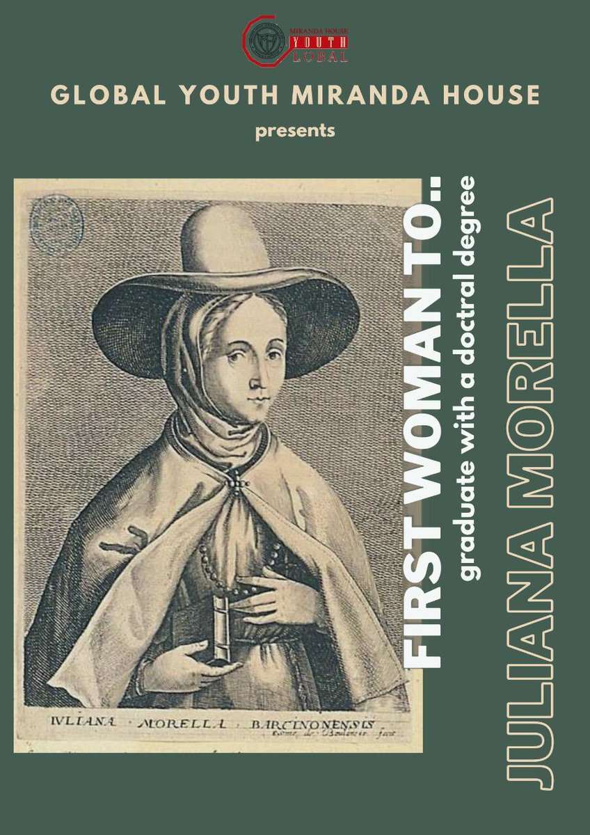 globalyouth_mh's tweet photo. #firstwomanto
A Spanish Dominican nun and a writer, Juliana Morell , was born in
Barcelona in 1594. A girl-prodigy, she belonged to a converso family. Her father was a Catalan banker and mother died when she was just two or three years old. She was educated by the Dominicans. https://t.co/EWINx6py6x