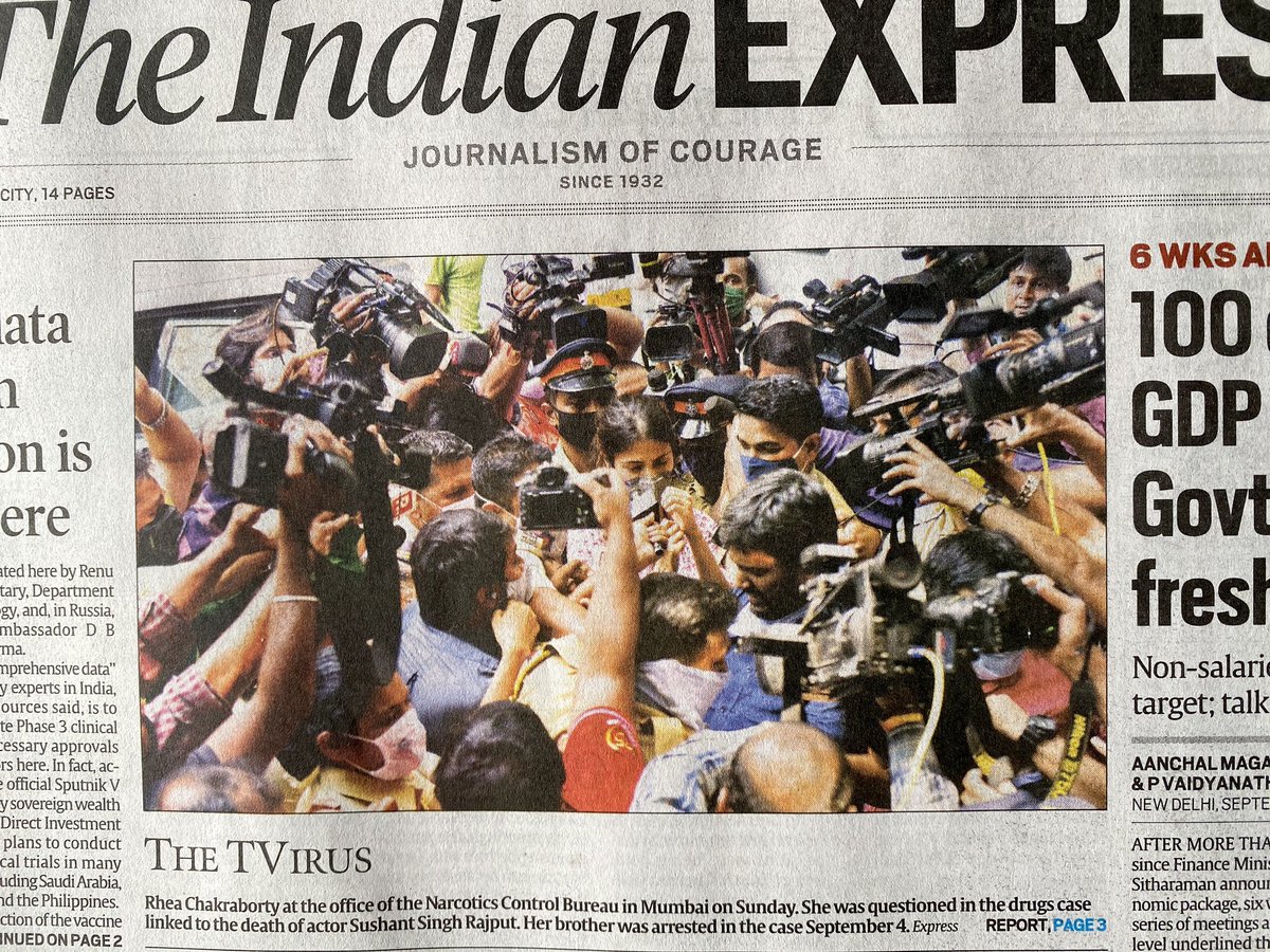 atulkasbekar's tweet photo. Absolutely beyond me as to why outside an official police bldg, the cops cannot prevent this lunacy

There’s a pandemic on at a galloping rate in India

We did 90k covid positives yesterday!

As for the TV crews n their bosses carrying on like this.

U are utter filth n scum https://t.co/DFEsv8dQoX