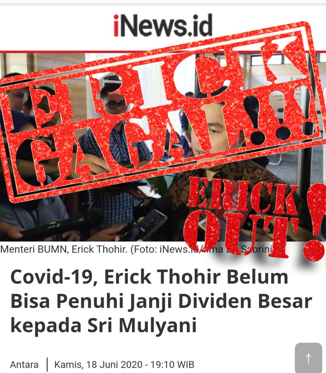 ArfanKeling's tweet photo. Tuh kan kebanyakan janji sihhhh...

#erickout 

@jokowi https://t.co/AyKvmjcR77
