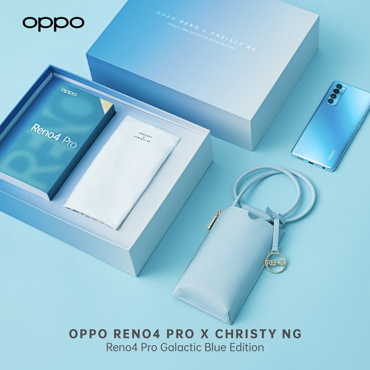 OPPOMalaysia's tweet photo. [OPPO Reno4 Pro Galactic Blue x https://t.co/e0aqpgnVsg] We're proud to share with you that OPPO Reno4 Pro is now collaborating with Christy Ng! We're working closely to bring you a Limited Edition Gift Box (Worth RM119)! Stay tuned! 

#OPPOReno4Pro #GalacticBlue #ChristyNg https://t.co/kxJ7OyEDa4