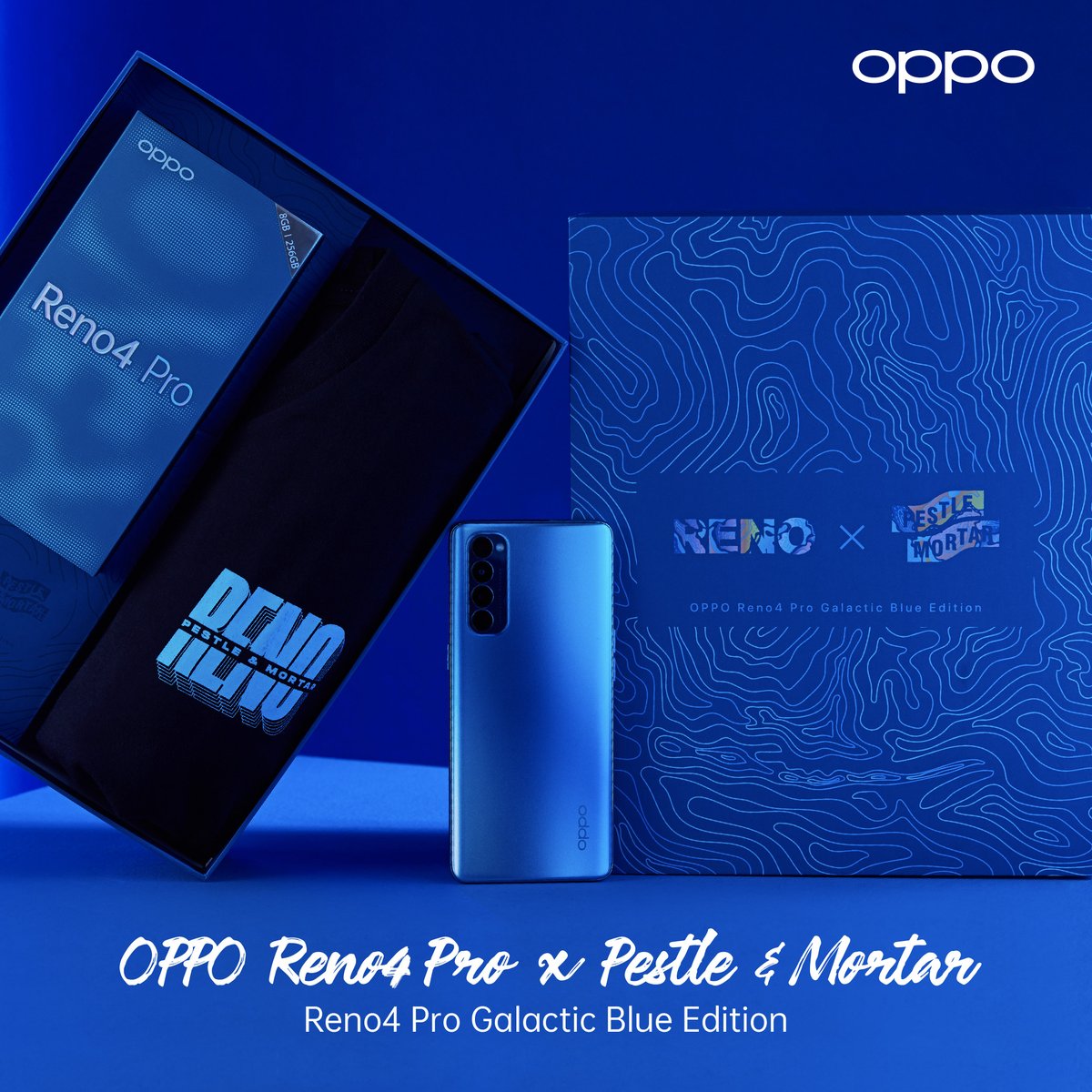 OPPOMalaysia's tweet photo. Another surprise for you which is we are collaborating with Pestle Mortar Clothing! We are having OPPO Reno4 Pro Galactic Blue X Pestle & Mortar Limited Edition Gift Box - Casual Street Wear T-shirt (Worth RM119). Stay tuned!
#OPPOReno4Pro #GalacticBlue #PestleMortarClothing https://t.co/XOc2x2nIMV