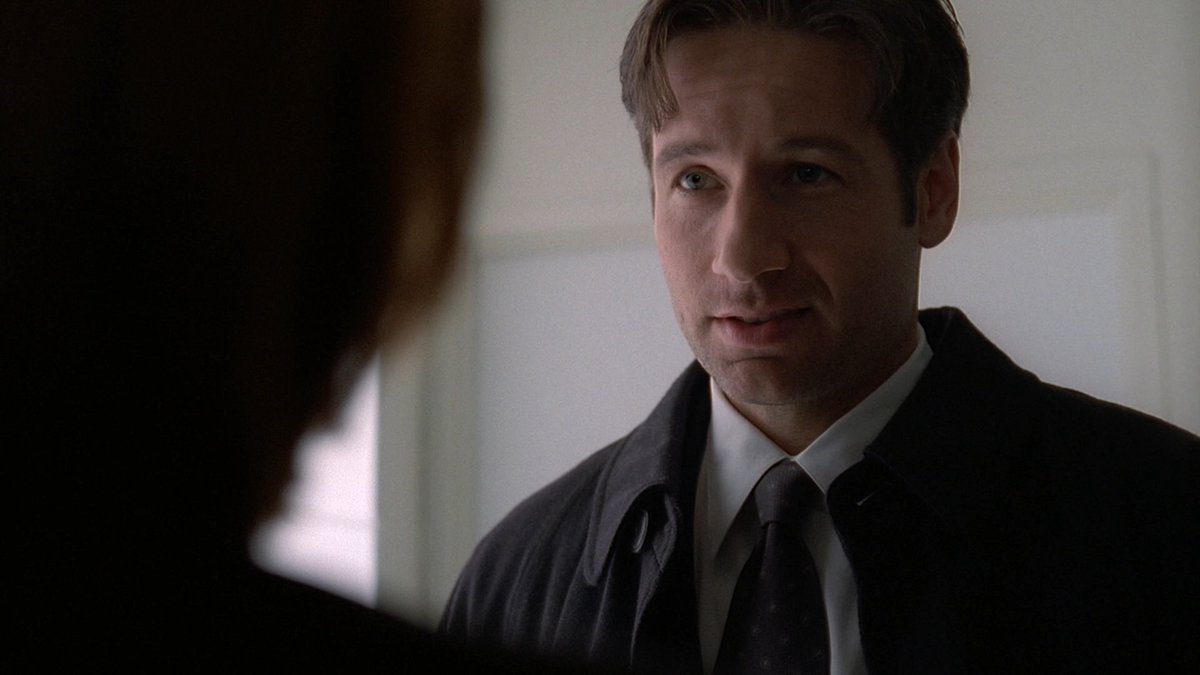 "There is an awkward moment, information and feeling being passed without words. Mulder trying to gauge and divine Scully's spirits while she is simultaneously trying to disguise them." #XFScriptWatch