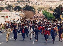 Marchers moving from Victoria grounds eQonce towards Bhisho : Daily Dispatch archives.