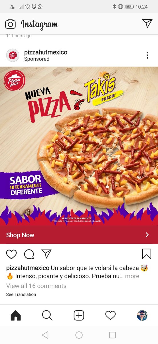 robertoae's tweet photo. Raza que se queja del taco bell son los mismos que se les antoja esta pizza https://t.co/4A4zfFXw4q