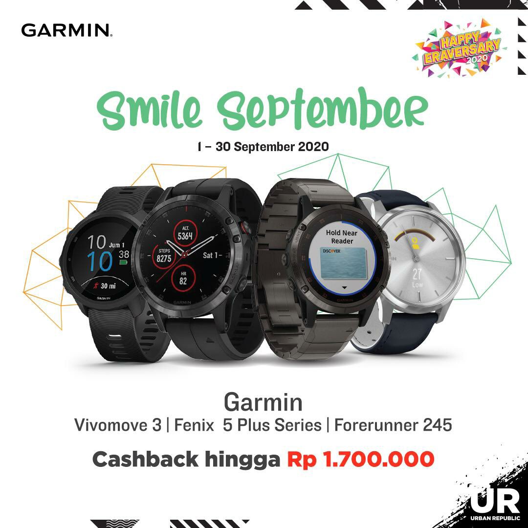 PondokIndahMall's tweet photo. Selalu ada yang ceria di bulan September!
Di bulan ini, kamu bisa dapatkan Cashback hingga Rp1.700.000 setiap pembelian Garmin Watch di UR Stores dan https://t.co/oIaLVmbyDf
#URLifeStyle #URActiveLifeStyle #EraNewLifestyle #KembaliAktif #GarminID https://t.co/0I2t8y20tp