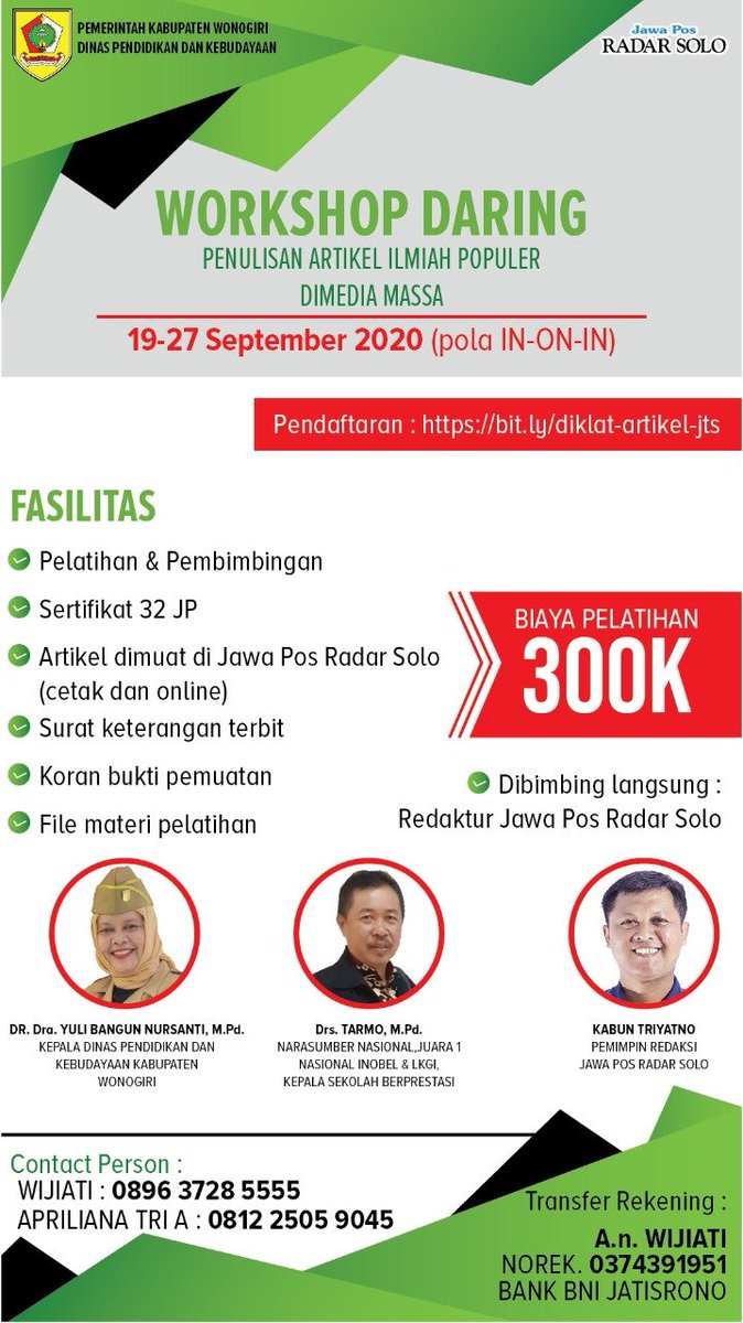 Andi_raso's tweet photo. Webinar pelatihan penulisan artikel ilmiah populer https://t.co/unT3r2BdWX