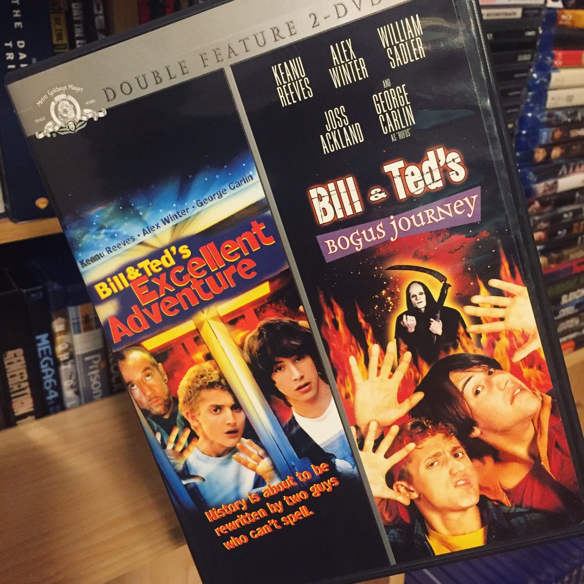 WisestWizards's tweet photo. Been waiting a lifetime to have a Bill &amp; Ted trilogy marathon. It was worth the wait. 🎸 So great to see @Winter acting again! I went in blind, @kristenschaaled &amp; @Anth_Carrigan's characters were both surprises! And of course DEATH @Wm_Sadler #BillAndTed  @BillandTed3 @ed_solomon https://t.co/gjckaojGmG