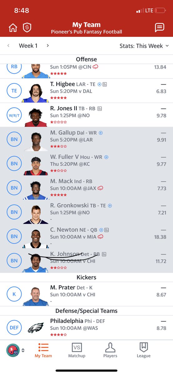 ⁦<a href="/MichaelFFlorio/">Michael F. Florio</a>⁩ thoughts on my team? Standard.