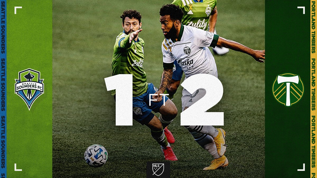 MLS's tweet photo. FT: @TimbersFC score a laaate goal to earn that W! #SEAvPOR https://t.co/DyFrfgNWtm