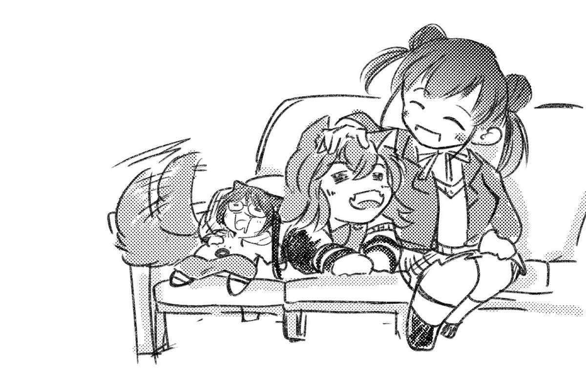 #一日一峰
#ねこ峰さん
果穂しばちゃんは園田先輩に懐いてる 