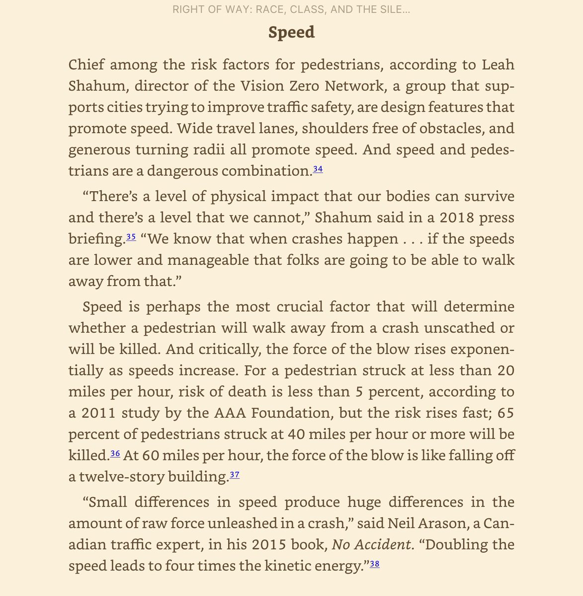 Yes! Speed is critical to safety. 45 mph arterials (with traffic going 50+) are deadly by design. Speed is also a huge factor in comfort/getting more ppl to walk. No one wants to walk next to fast moving vehicles, people intuitively know it’s unsafe.
