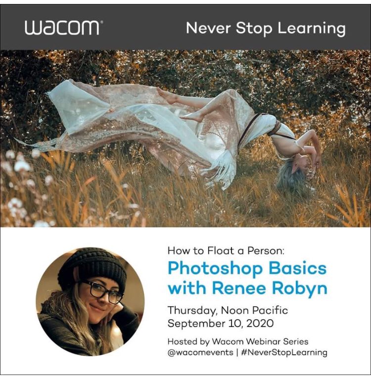 reneerobynphoto's tweet photo. Intimidated by Photoshop?? I’m gunna walk you through some easy ways to make a person float! No fancy cameras required 💖 Thanks, @wacom for hosting this! 

Sign up for free here: https://t.co/fBxP11W5UW https://t.co/lK1a7kGnMV