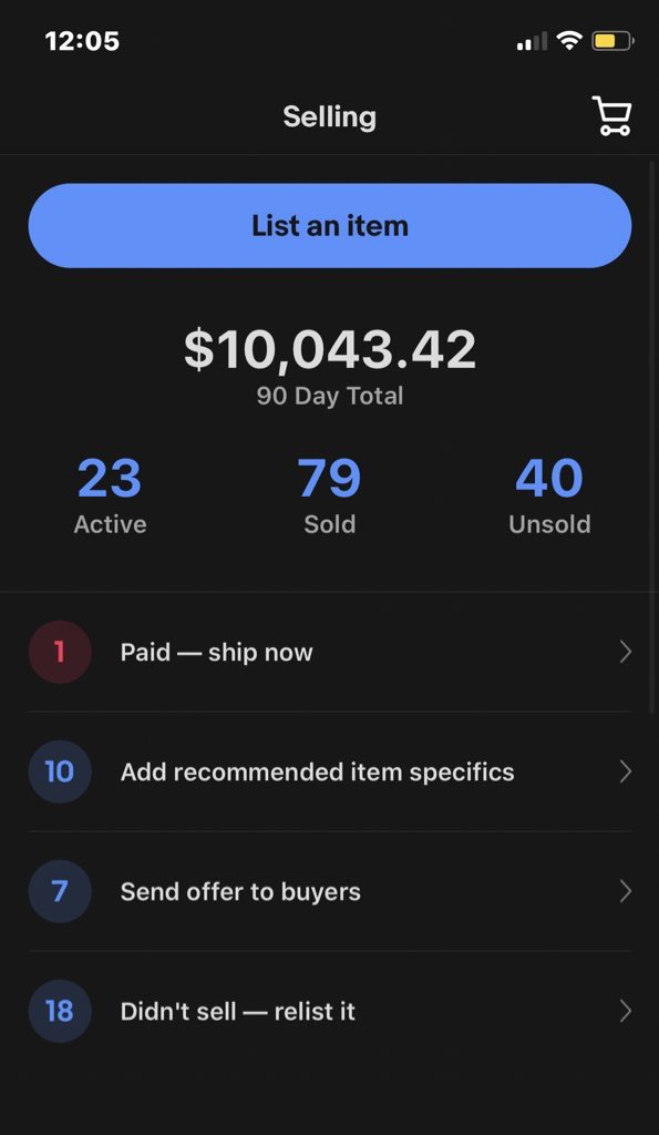 swiftsalessup's tweet photo. Finally broke 10k on eBay In 90 days. Even though eBay has so many fees it’s still very convenient and easy to use.  Month 4 will be a big month for me🙏🏼📈 #fliplife #ebay #ebayflips #reseller #sales #ebayseller #flip https://t.co/aOHpiwHCZQ