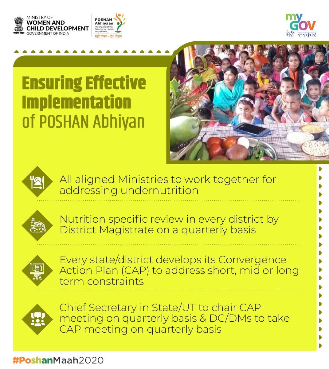 mansukhmandviya's tweet photo. POSHAN Abhiyaan is an ambitious scheme aspiring to expedite the pace of decline in the prevalence of malnutrition which is one of the major causes of child mortality and also hinders the growth potential in their lifespan. #Local4Poshan https://t.co/hxt7fnDVuW