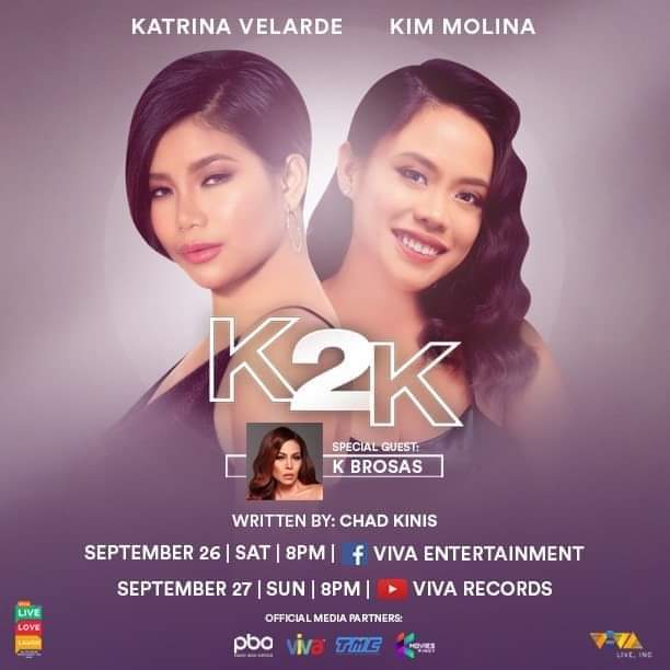 kimsmolina's tweet photo. K2K ✨ An online concert with @katvelarde24 and the one and only @kbrosas as our special guest! FREE for viewing online! Please see poster for the time and where to watch it 💕 Mark your calendars! 🎶 https://t.co/ODPDlARMjk
