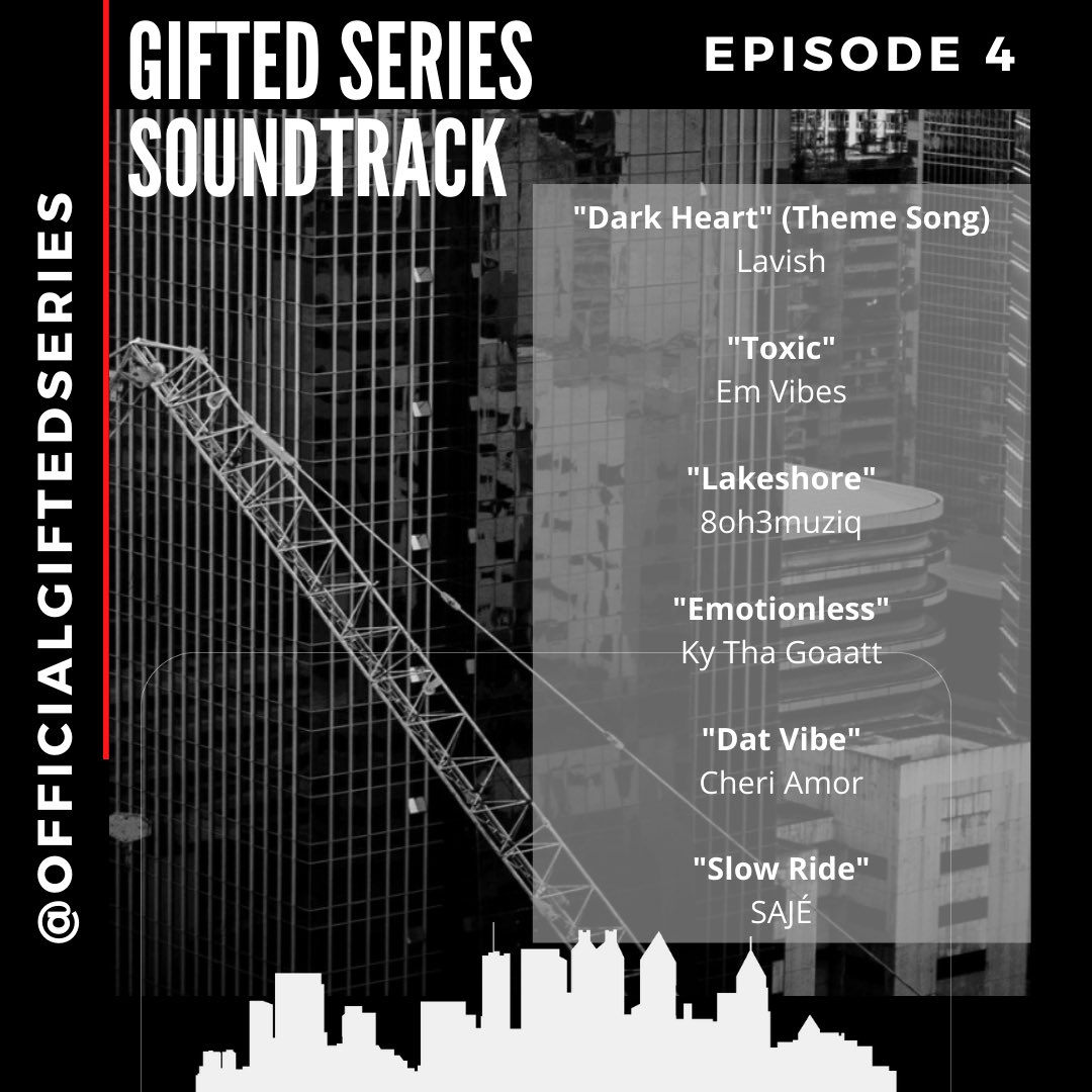 GiftedSeries's tweet photo. DONT MISS OUT!! EPISODE FOUR IS OUT AND THE FANS ARE ALREADY ON EDGE!!!! But, here’s the soundtrack! 🔥🔥🔥🔥 #independentartist #GIFTEDSERIESATL Mostly all of these songs can be found on main stream platforms: Apple Music, Spotify, SoundCloud &amp; YouTube https://t.co/tVNbImO8eM
