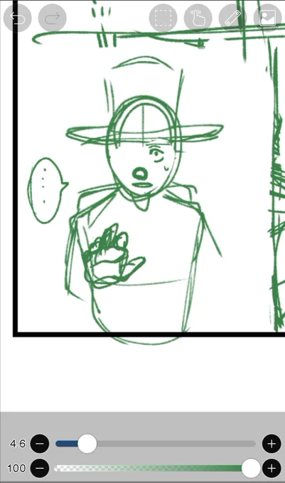 ネーム→下書き→線描き
伸ばしかけた手や表情を「ちょっと待って!」から「どうしようかな…」に微妙に表現を変えました
結局、ネームを描いても下書きしてる途中で変だなとか気に食わないって思ったら変えてしまう?それが正解かわからないけどね(^^;
 #赤鼻の旅人 