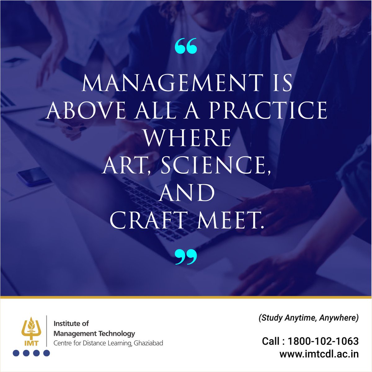IMTCDL's tweet photo. The essence of management is to make knowledge productive.
.
.
#management #productivity #managementquotes #onlinemanagementcourse #distancelearning #imtcdl #imtghaziabad https://t.co/Ru6s6jXstb