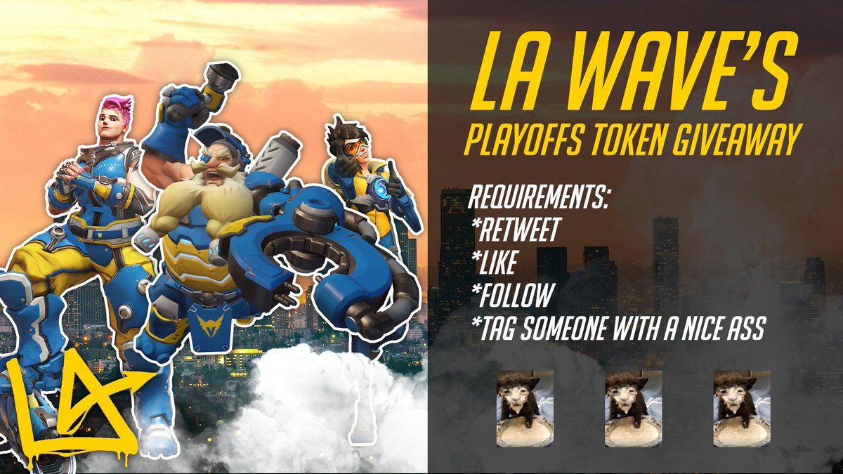 TheLAWave's tweet photo. yo we giving away 100 overwatch league tokens, just like retweet, like, follow, and tag someone :) https://t.co/vZ0XJLPgYW