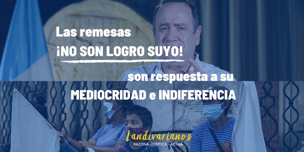 landivarianos's tweet photo. Guatemala es el país en el que el Señor Presidente presume las remesas de los migrantes como un logro de gobierno... Cuando lo que son es el resultado de su mediocridad e indiferencia, orillando a todo un pueblo a buscar sus propias formas de lidiar con la crisis.

#LordPajas https://t.co/pM7UJXTaIV