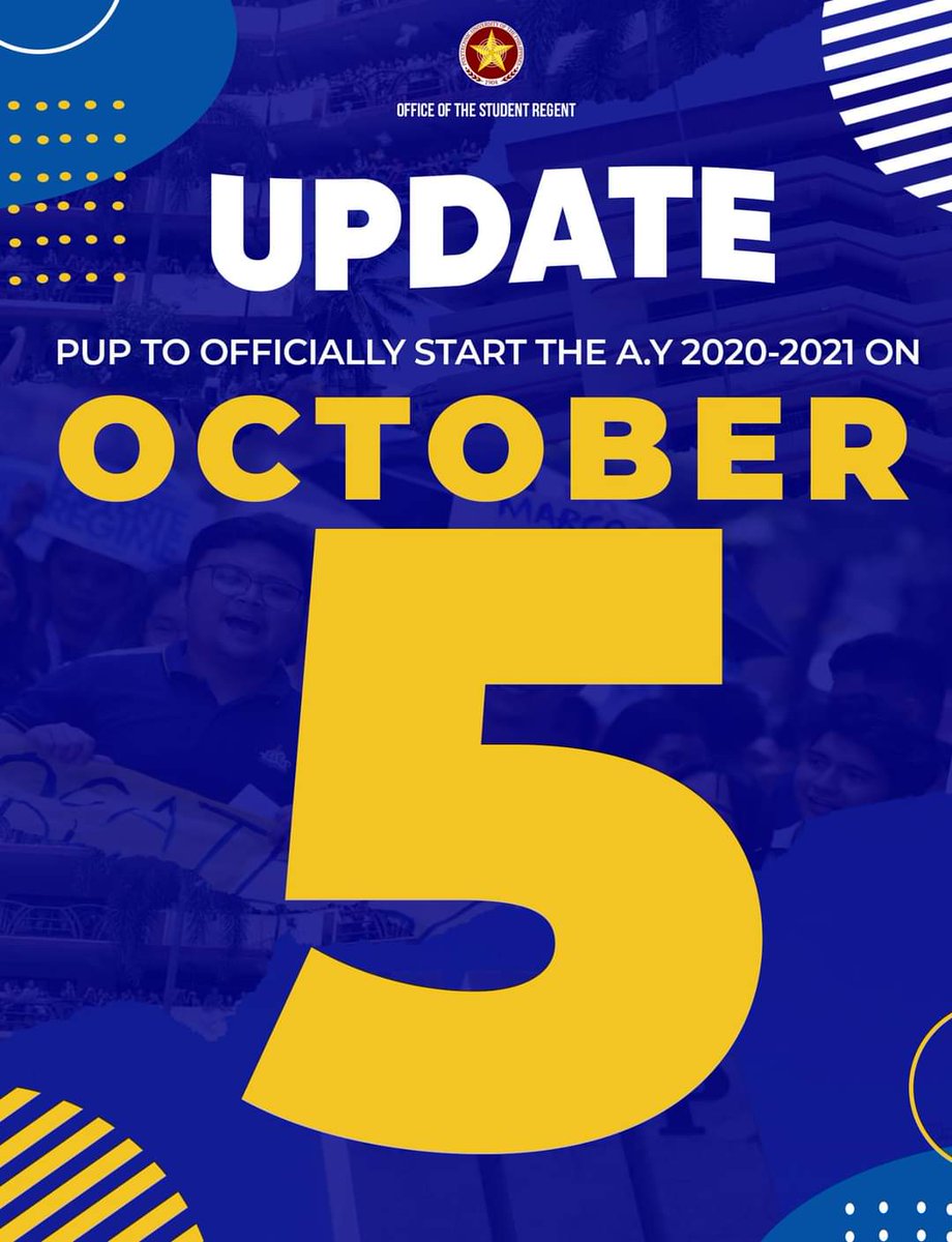 _nicoponce's tweet image. State Universities in the Philippines

PLM: Adjusts opening of classes to October 5. 
PUP: Moves class opening from September 14 to October 5. 

UP: Proceeds to remote learning despite the critique against it.

#PostponeClassesUP
#WalangIwananUP