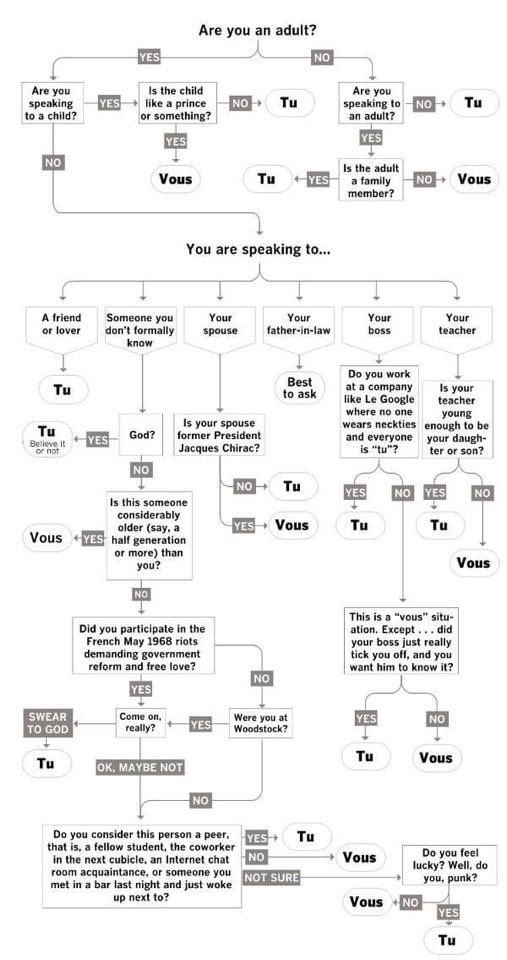 Le vouvoiement expliqué en un schéma. Simple 😄🇬🇧