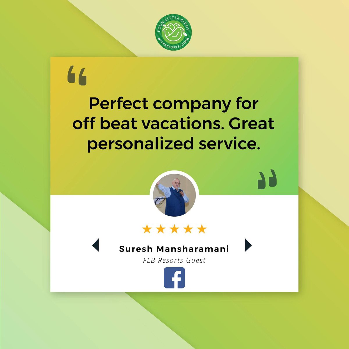 FlbResorts's tweet photo. We love our guests! Thank you so much for the feedback. #Review
#FLBResorts #weekendgetaway #christmas #newyearpackage #familyholidays #travelphotography #travelblogger #offbeat #travelgram #testimonials https://t.co/0OkNXKcQMm