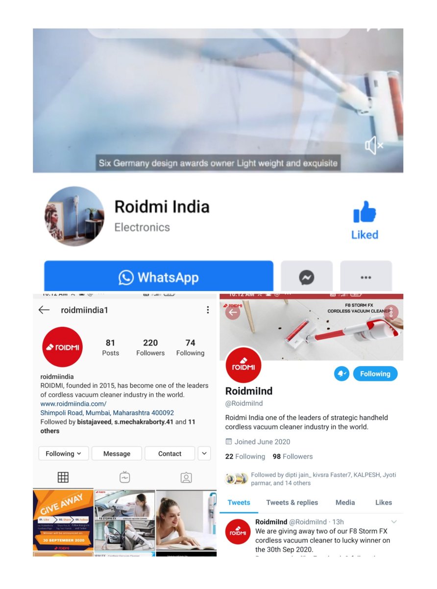 KajolSaxena7's tweet photo. @RoidmiInd @RoidmiOversea 1. Like Done
2. Share Done
3. Follow Done
@RoidmiInd
#RoidmiIndia #Giveaway #CordlessVacuumCleaner #Contest
#VacuumCleaner #VacuumCleanerForHome #HomeCleaning #Giveaway
@Gopal29 @SrinathAkula369 @SJ_0016 @ankitx420 @RoshniM79 @ankitx420 @tweety_aysshh @Yellowpetals https://t.co/L9G6ltKBfd