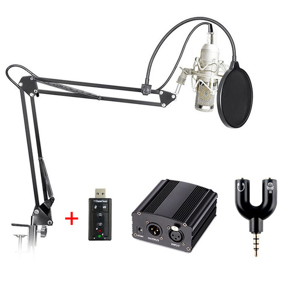 Paket Rekaman Lengkap dengan Microphone + Arm Stand + Phanom Power + Pop Filter + Splitter - tokoonline88.com/paket-rekaman-…